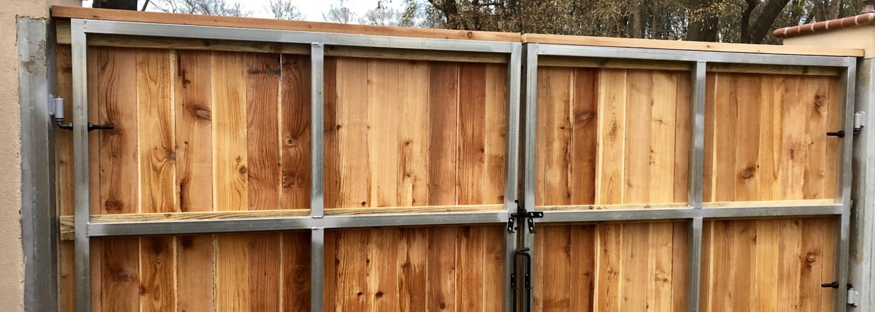 Wood fence panel replacement with pressure-treated cedar boards