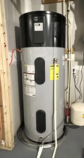 Standard tank water heater replacement with new copper supply lines